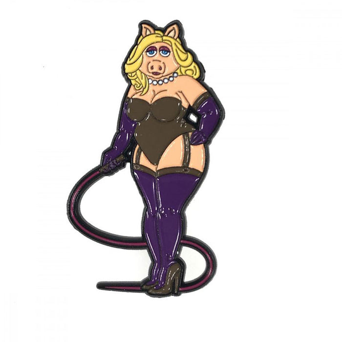 Geeky & Kinky Miss Piggy Whip PIn